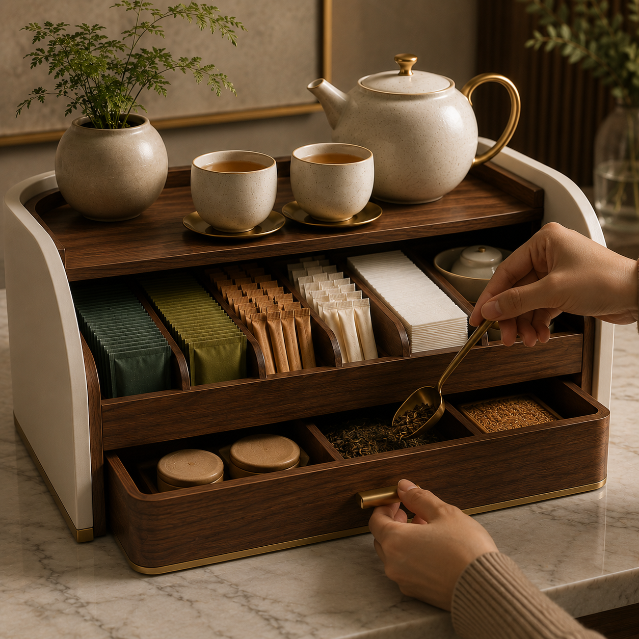 Tea Beverage Organizer Station