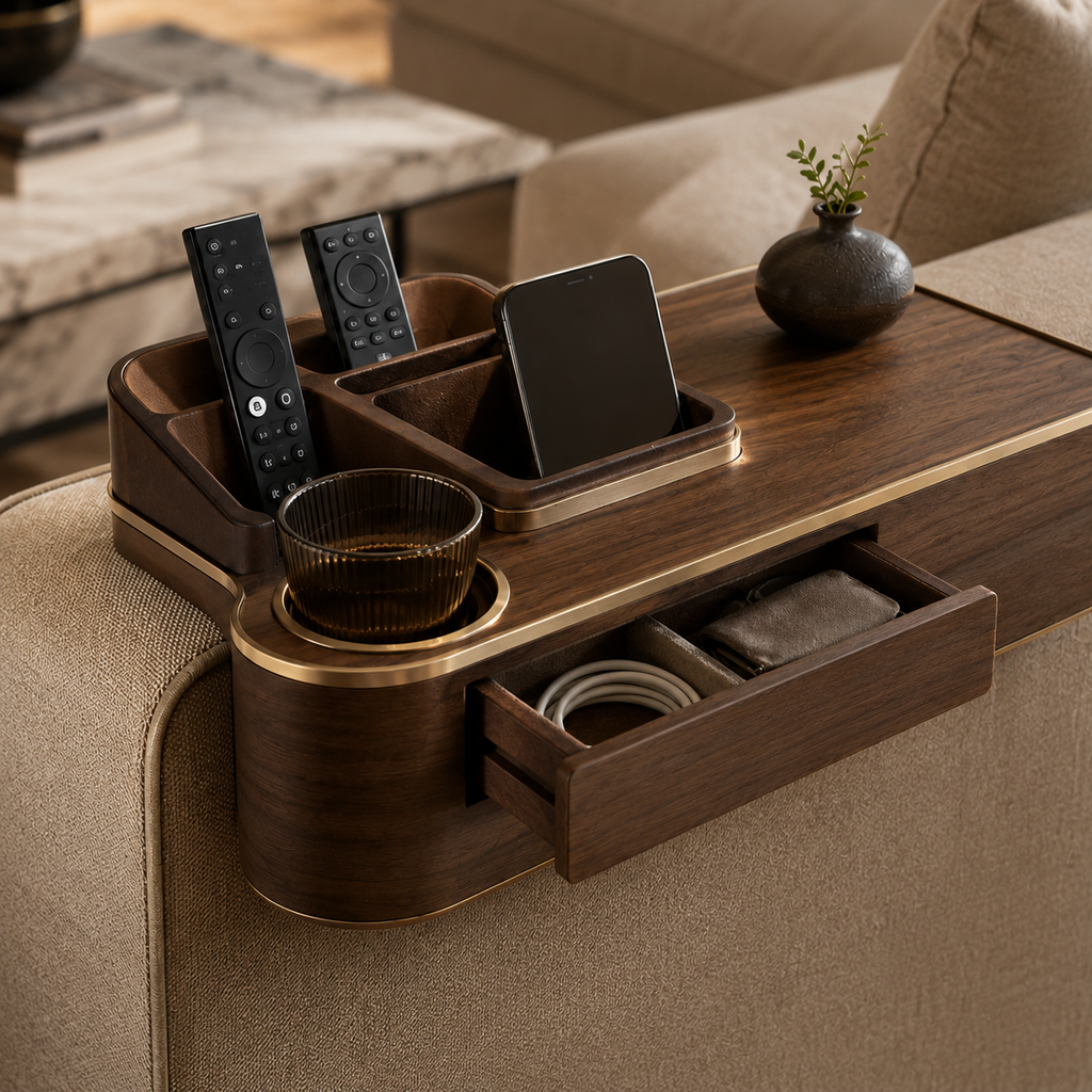 Convertible Sofa Arm Organizer Table