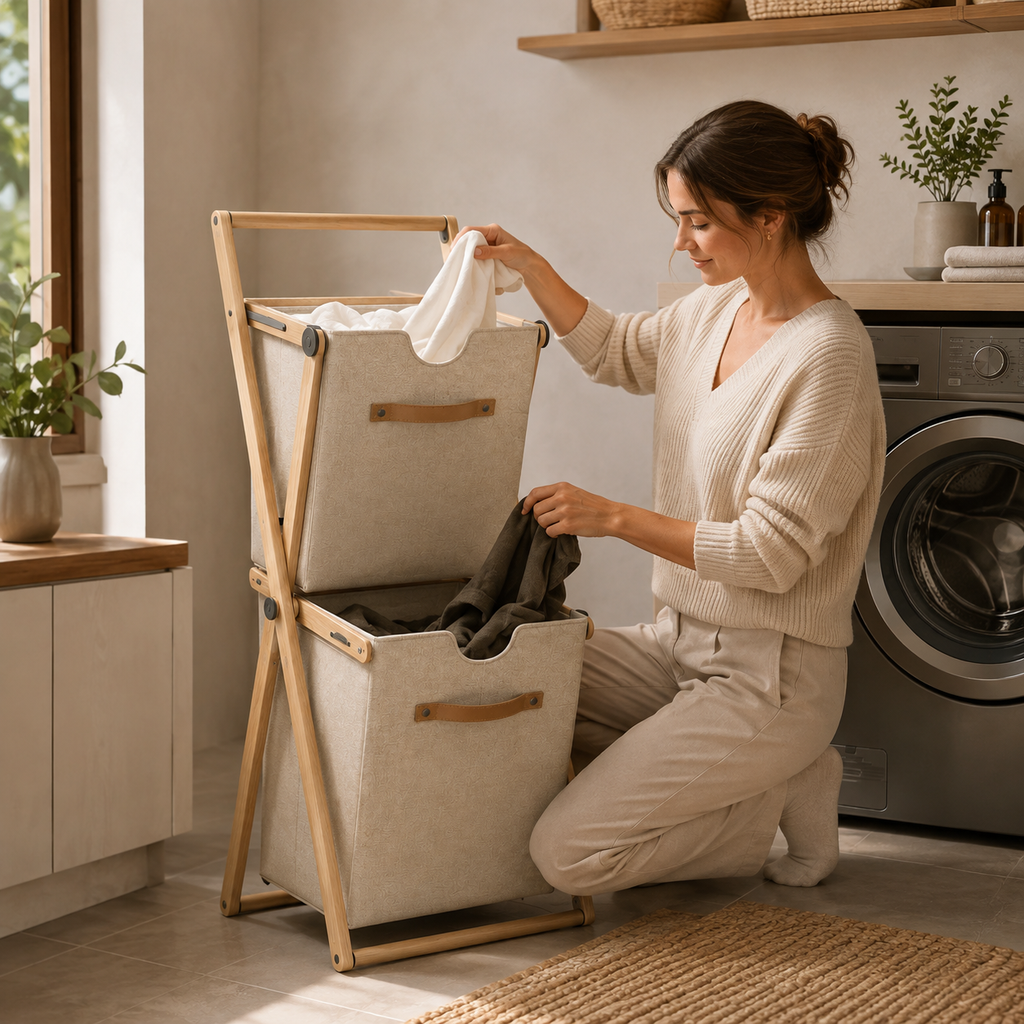 Foldable Dual Laundry Tower
