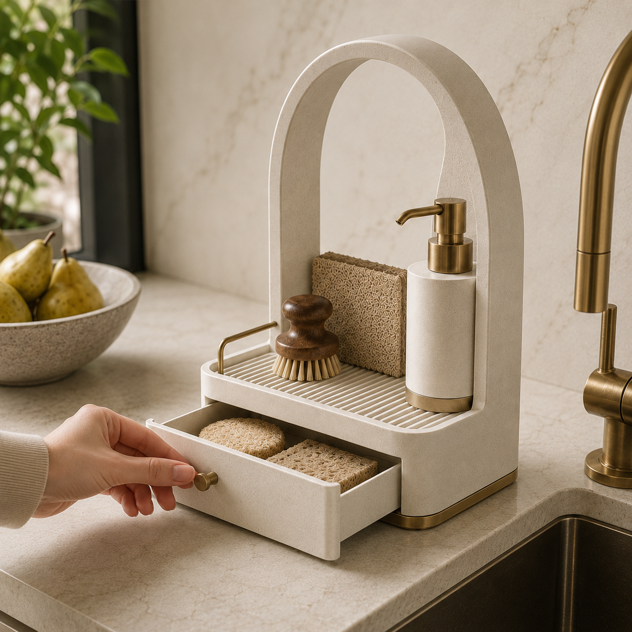 Arch Sink Organizer Tower