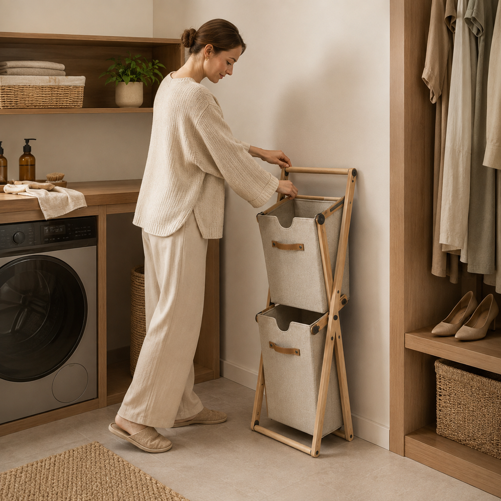 Foldable Dual Laundry Tower